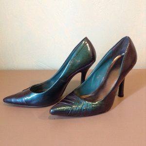 Teal metallic pumps- Maurices
